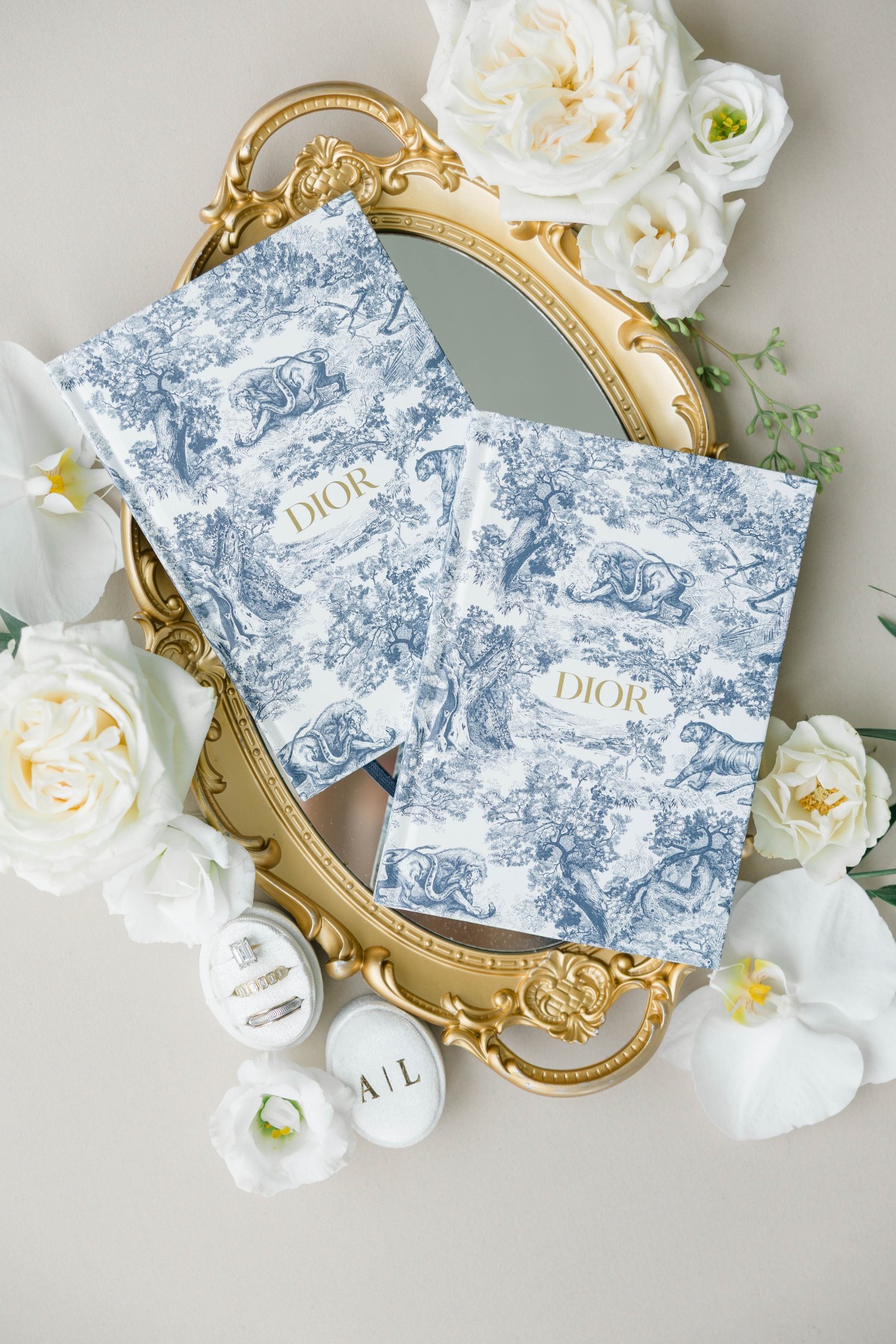 dior blue toile vow books