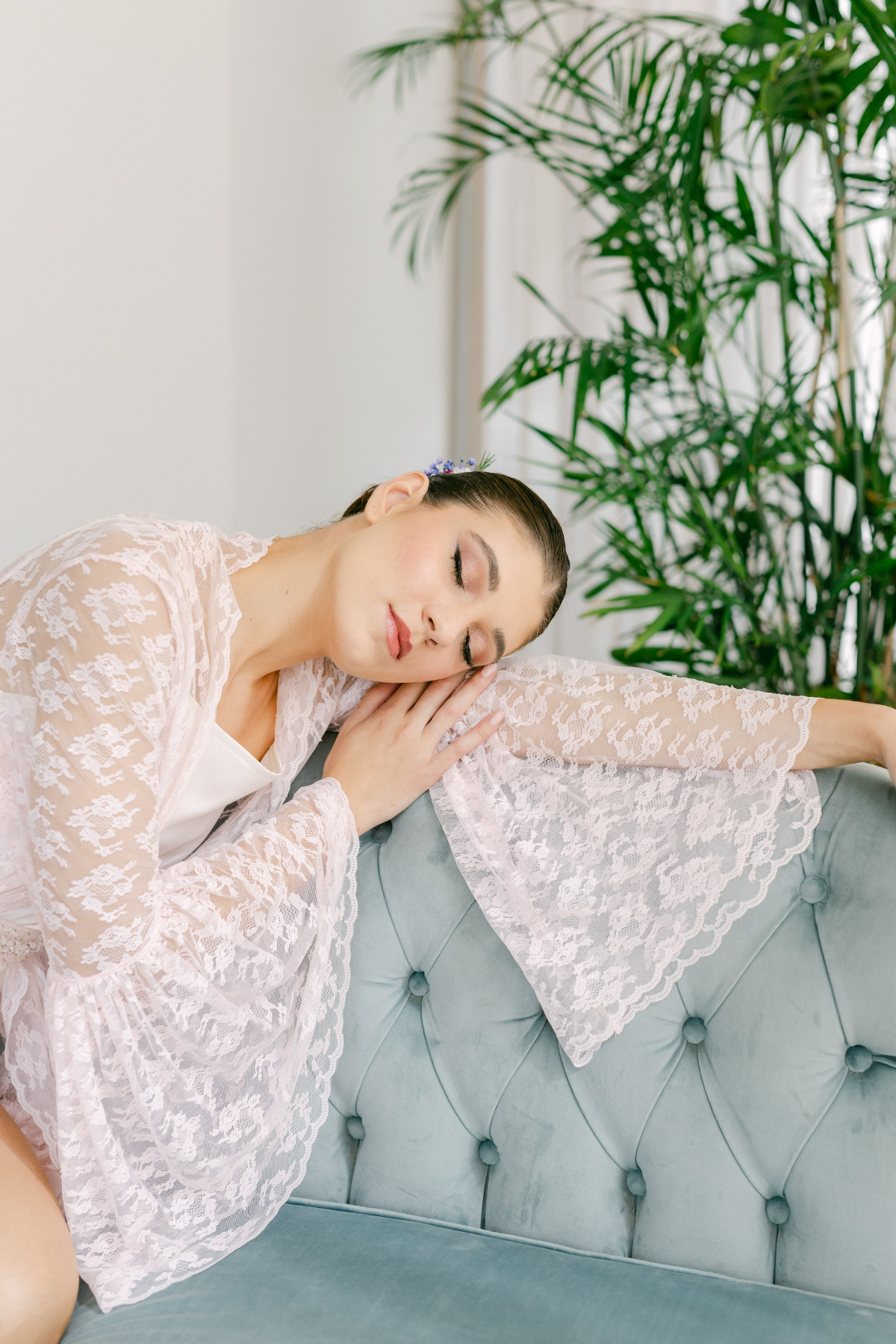 pink lace robe