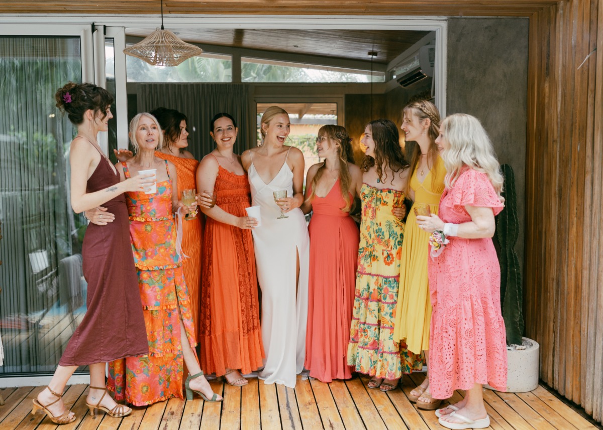 tropical sunset bridesmaid dresses