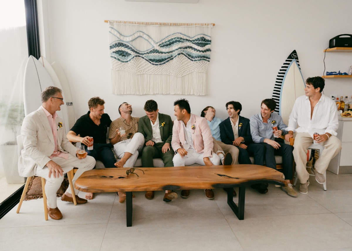 blue and sage groomsmen