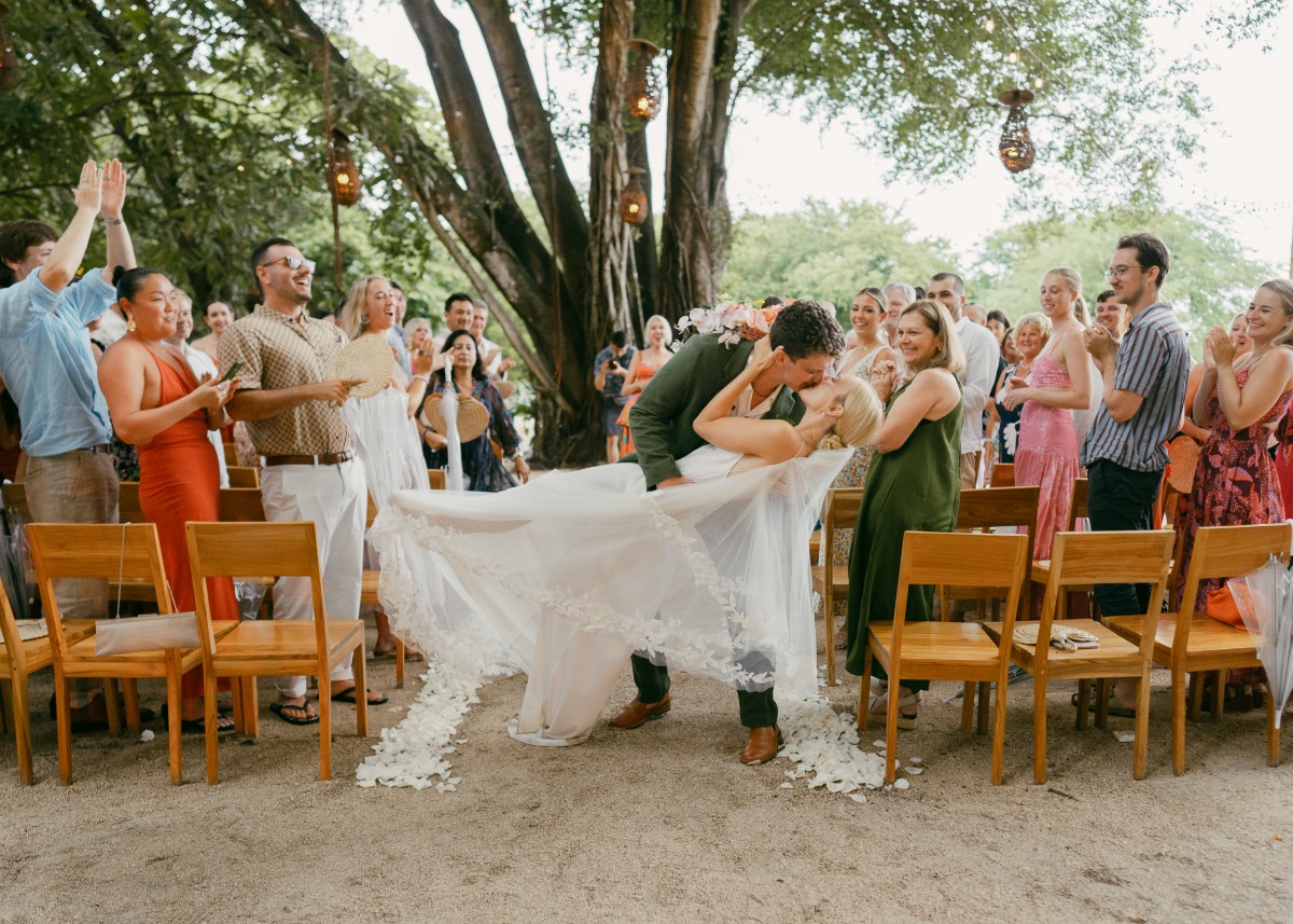 tropical beach wedding ceremony