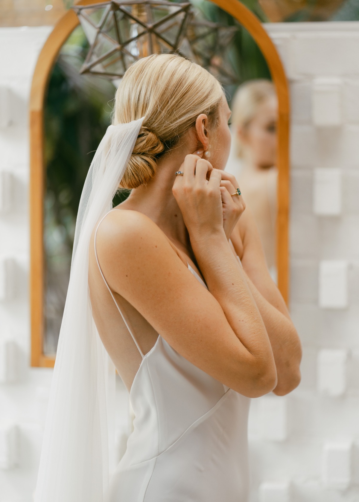 low chignon wedding hair