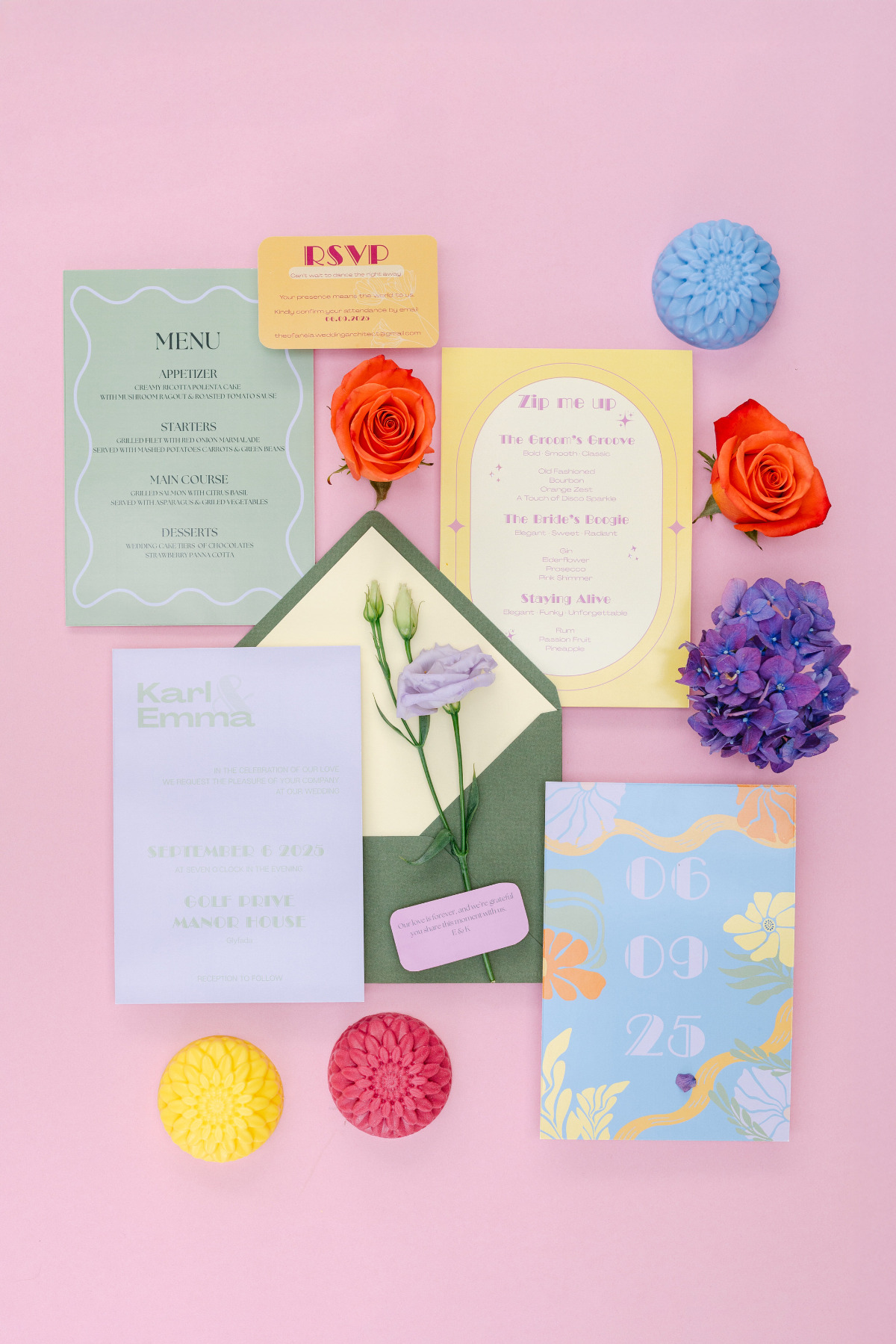 pastel rainbow wedding suite