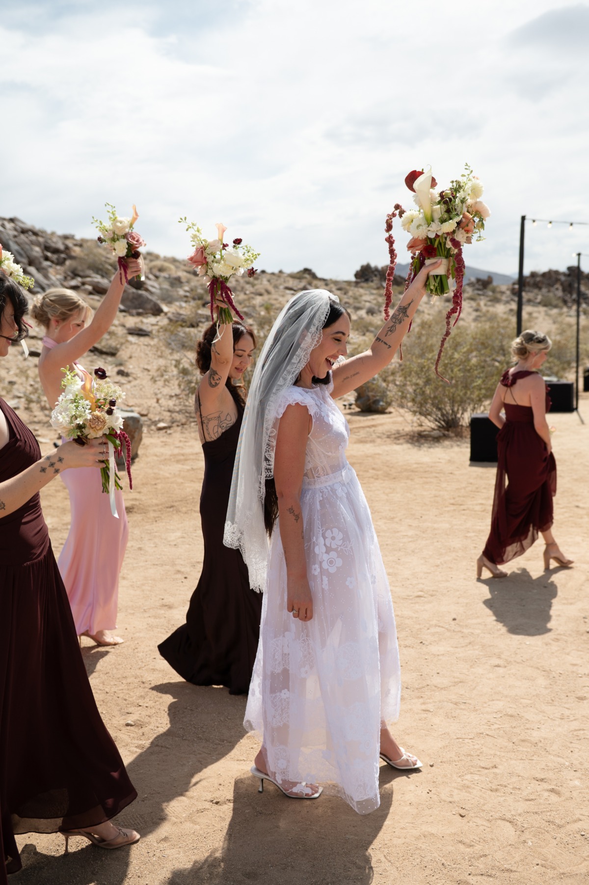 bride with bridesmaids photo idea
