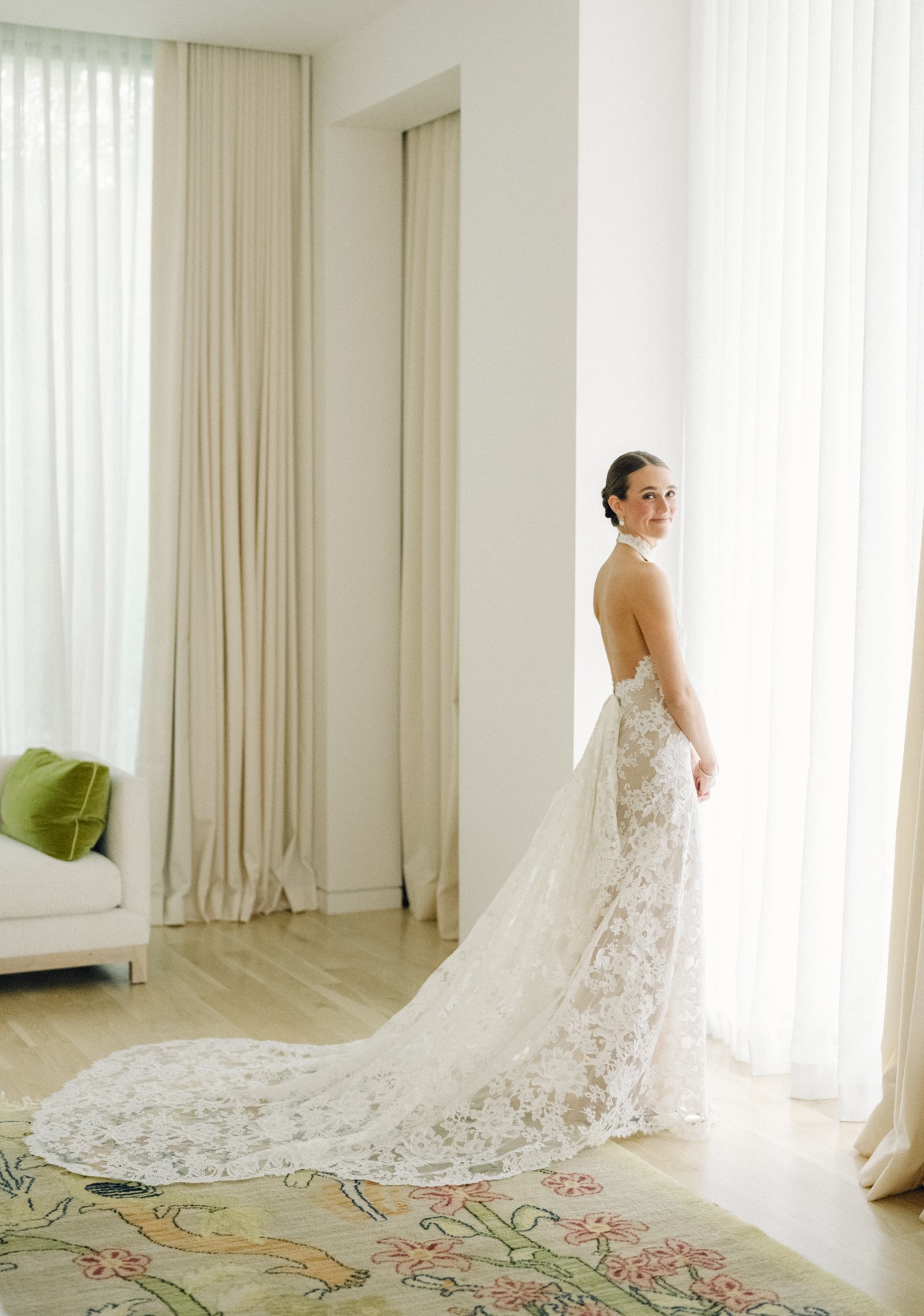 low back lace wedding gown
