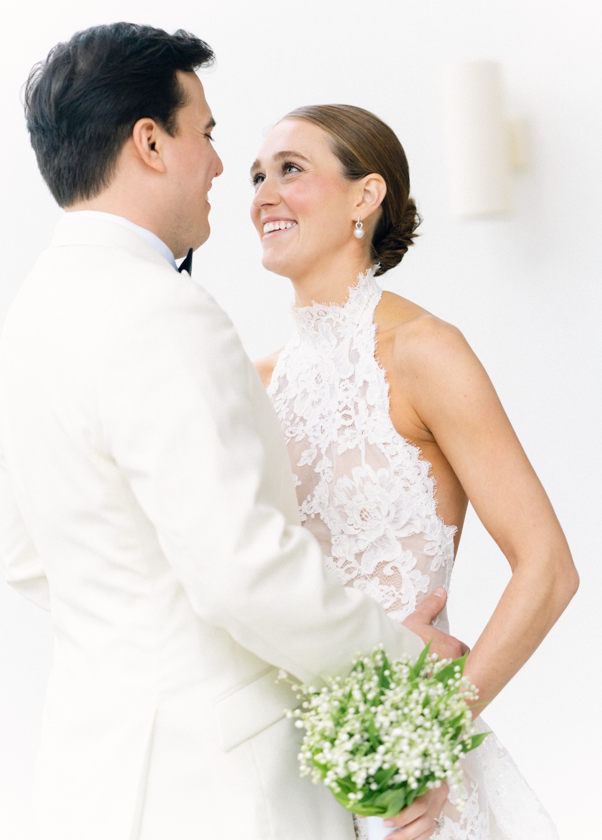 high neck wedding gown