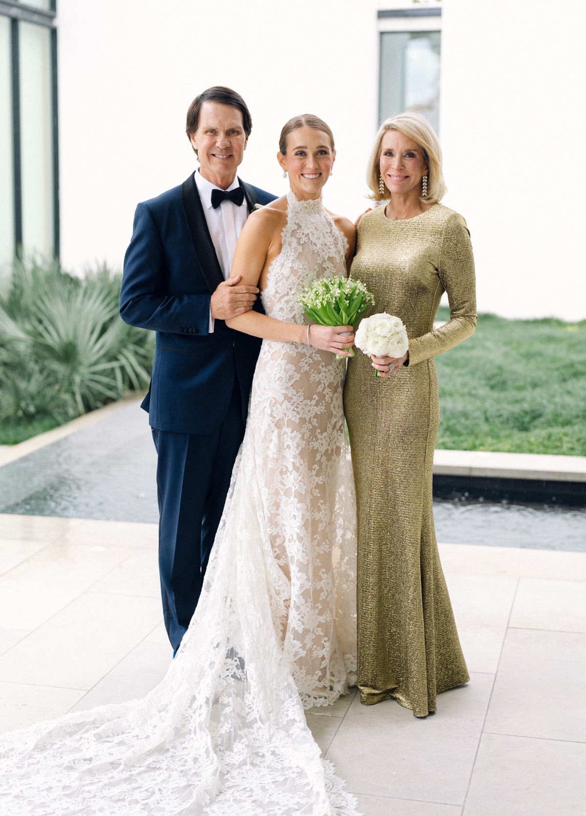 mob in gold long sleeved gown