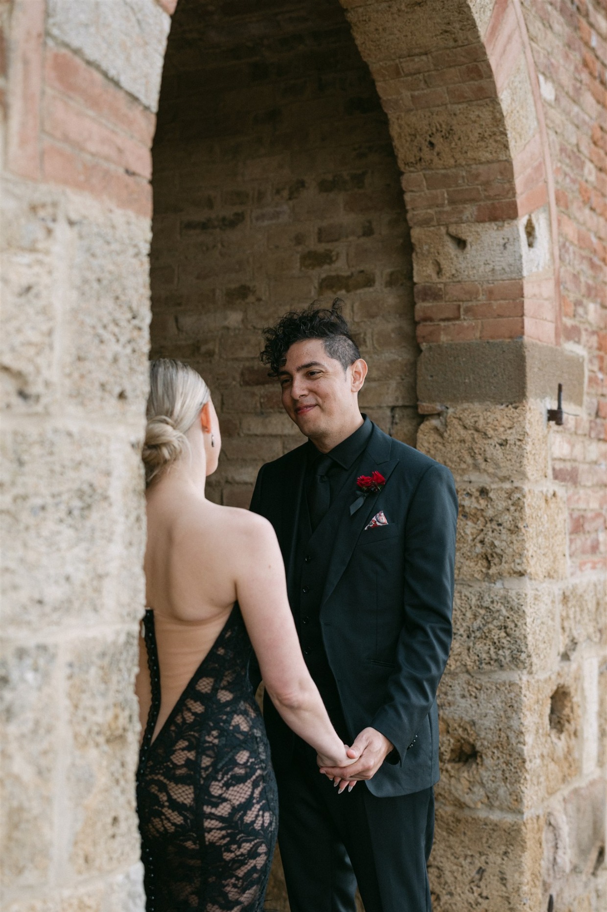 wedding with bride in fuego gown by galia lahav