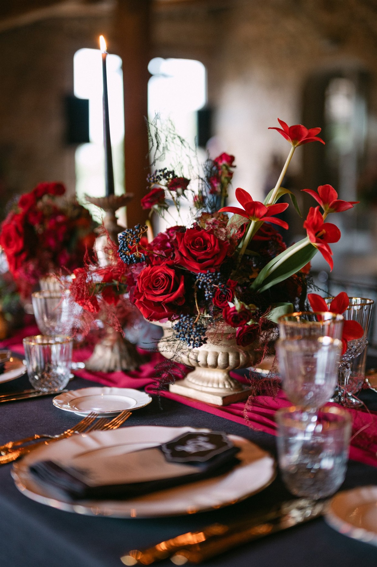 black and red wedding flowers galia lahav