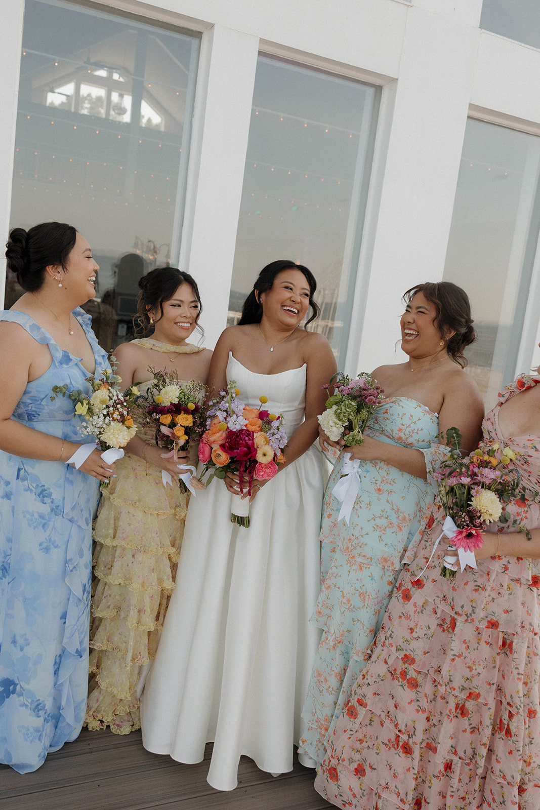 mix and match floral bridesmaids