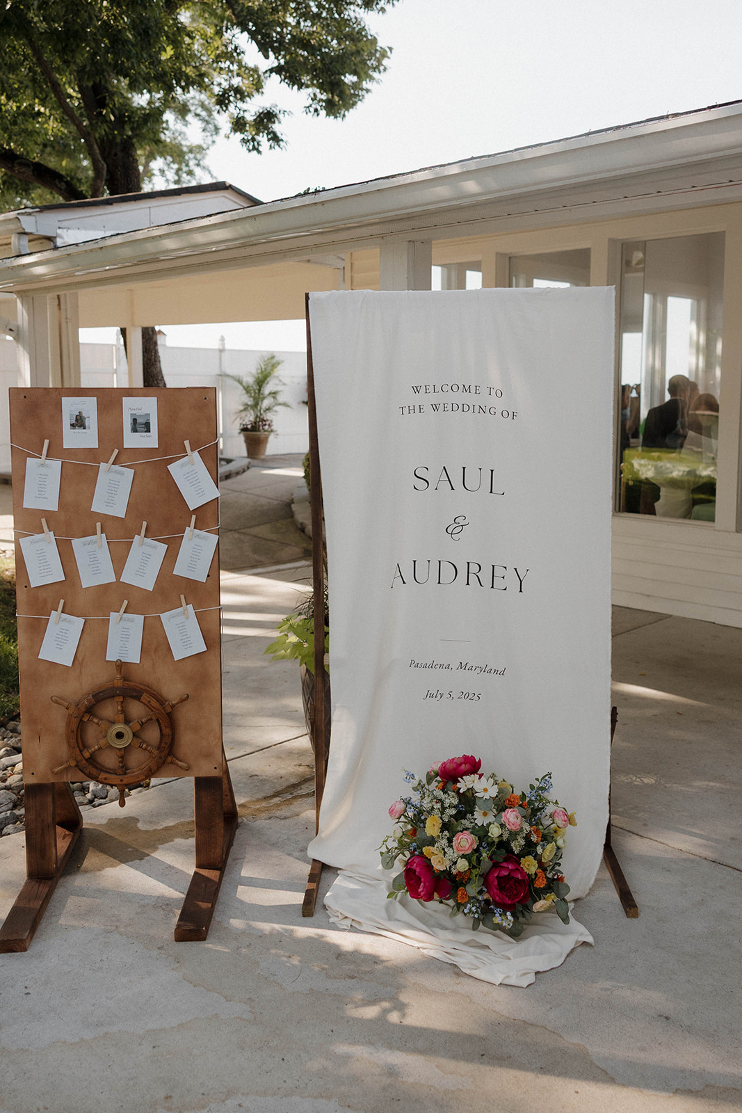 fabric wedding welcome sign