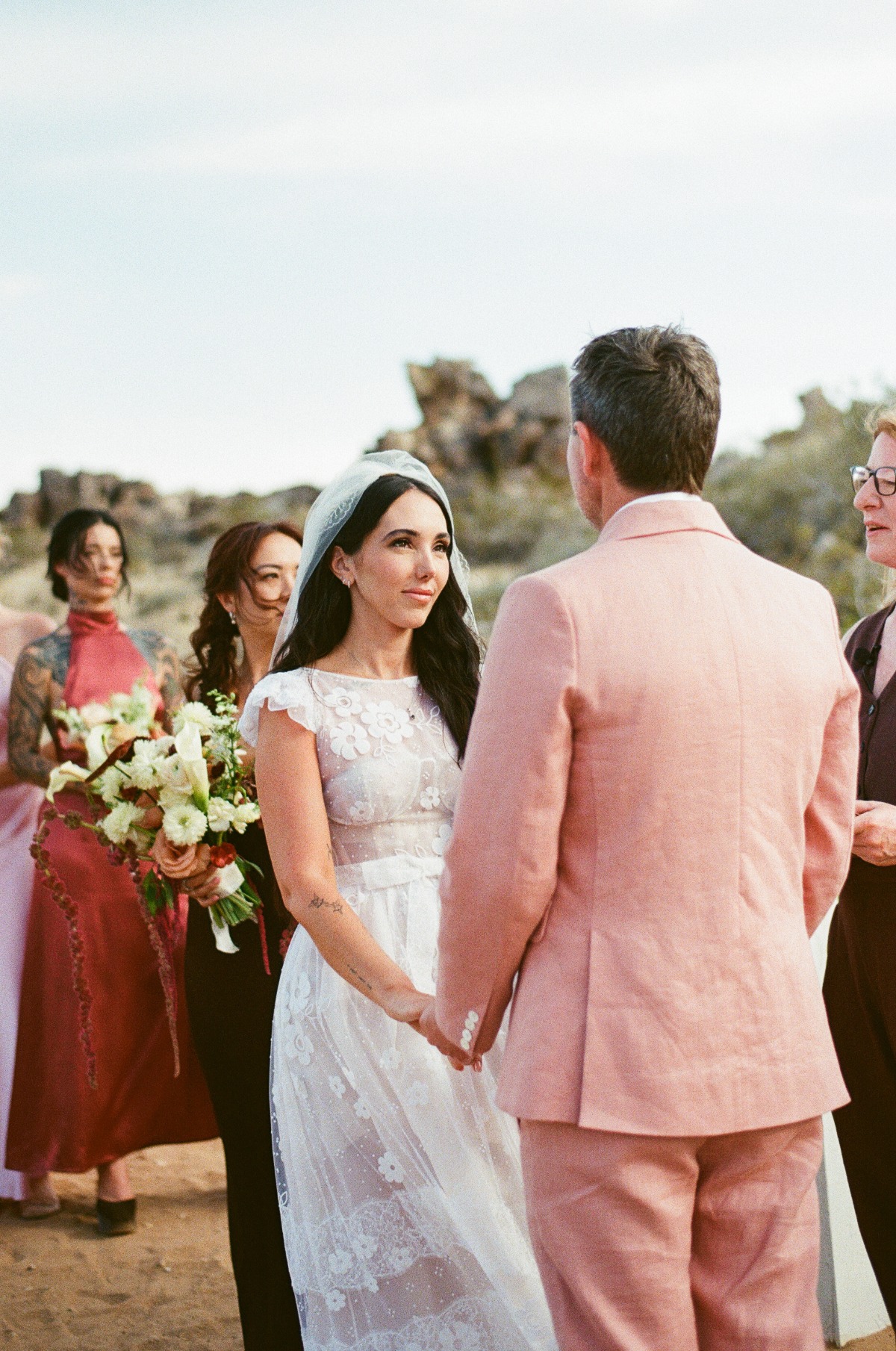 cool desert wedding ceremony