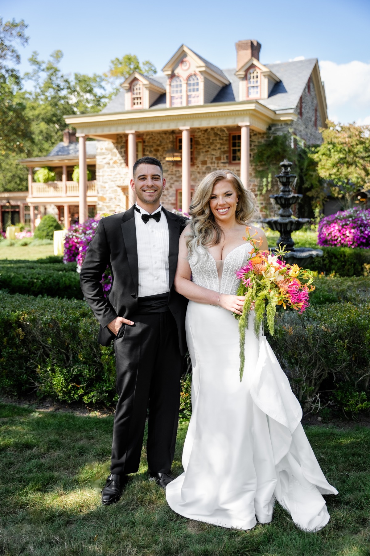 pearl beaded wedding dress