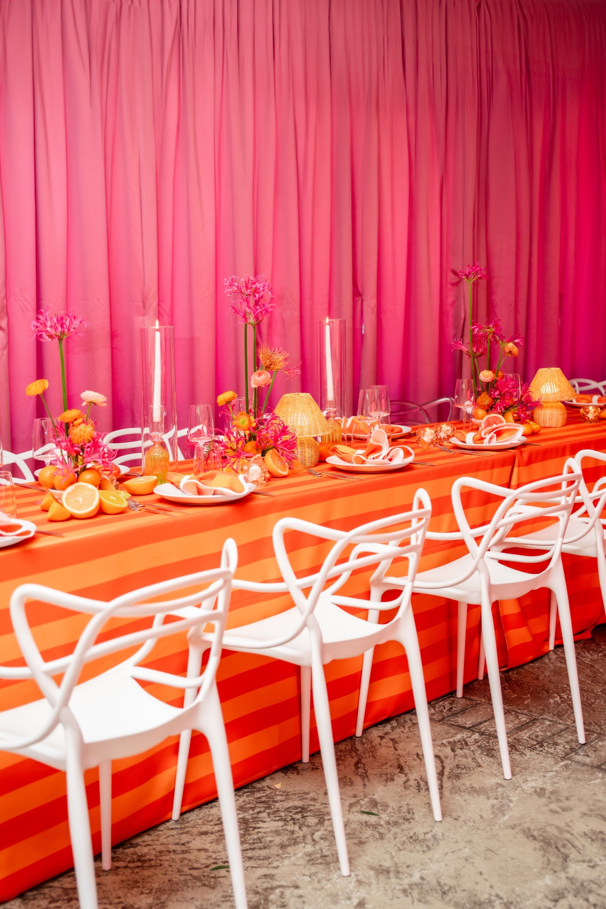 orange and pink wedding ideas