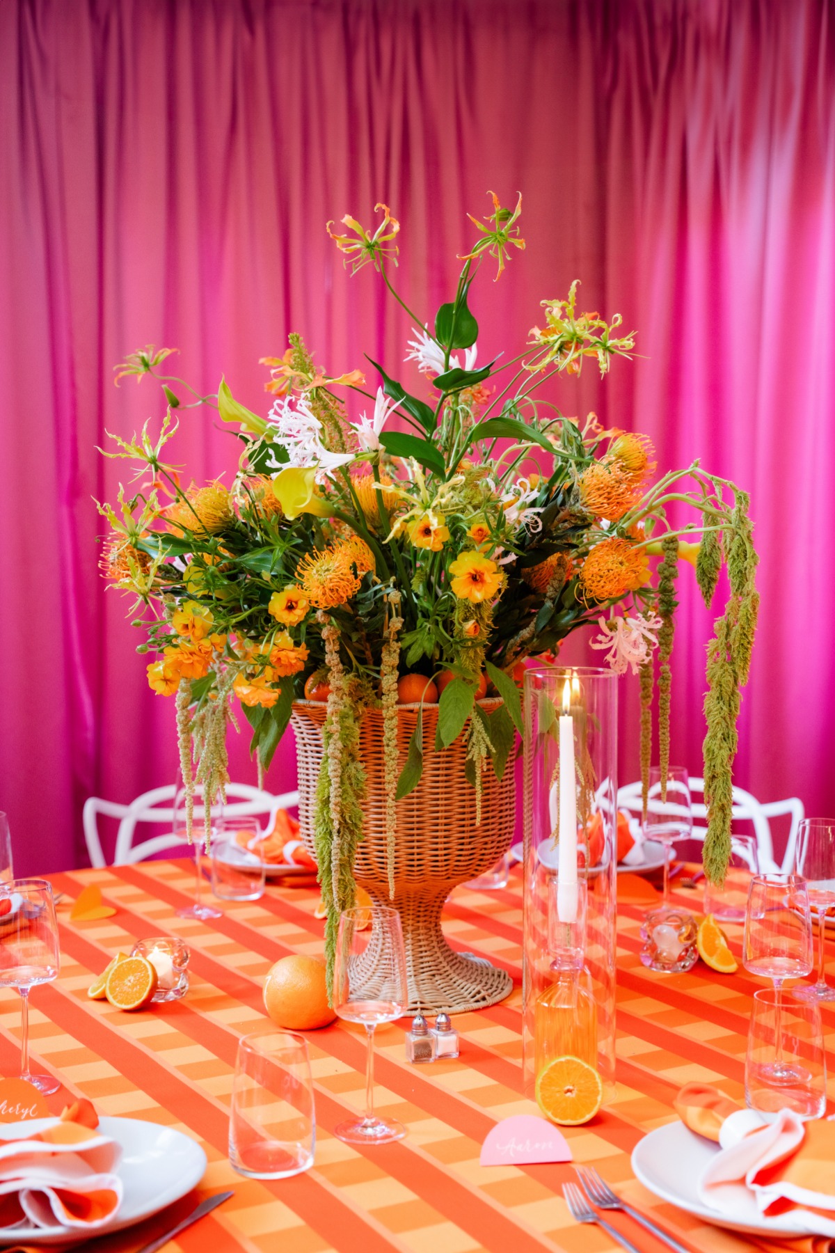 citrus wedding flowers