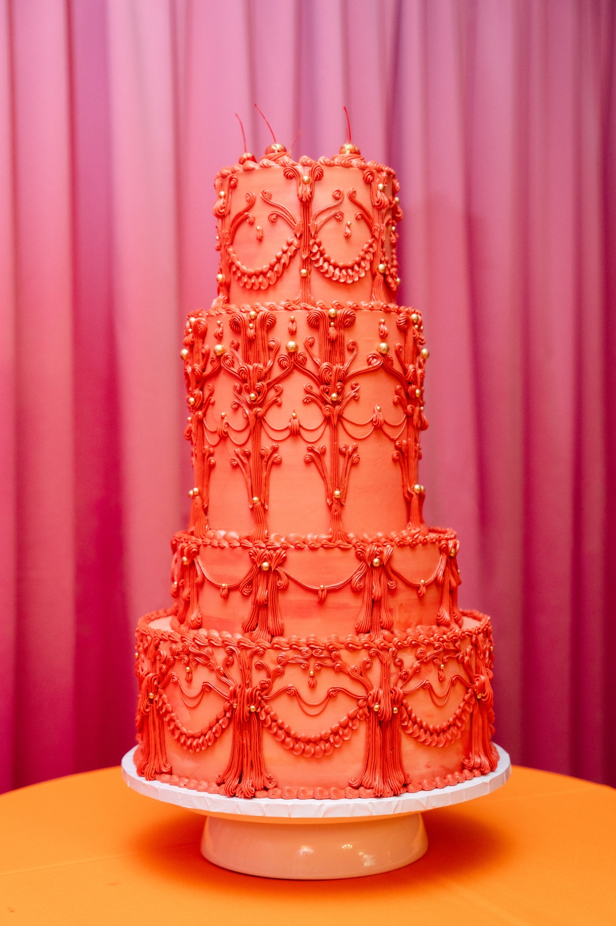 orange wedding cake