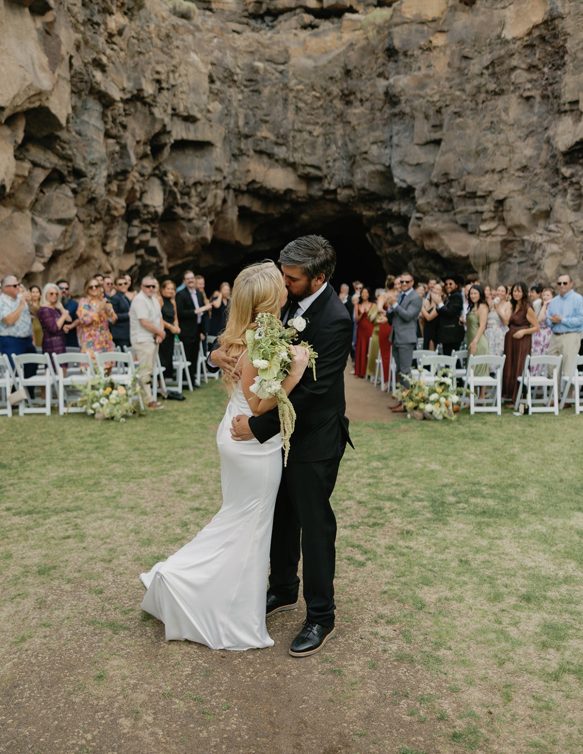 cave-front wedding