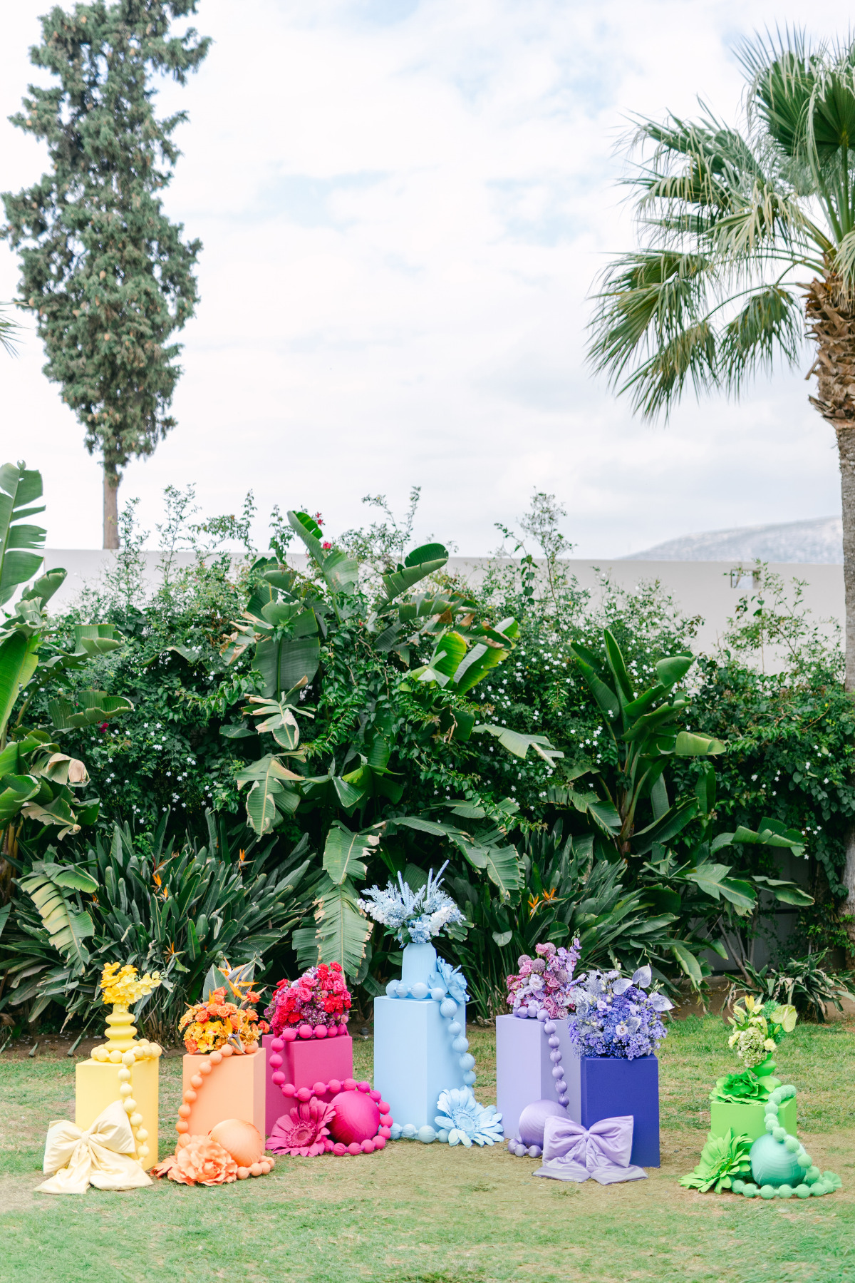 rainbow wedding ceremony decor