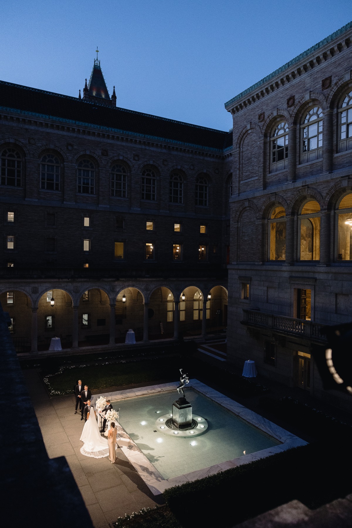 Boston Public Library courtyard wedding ceremony