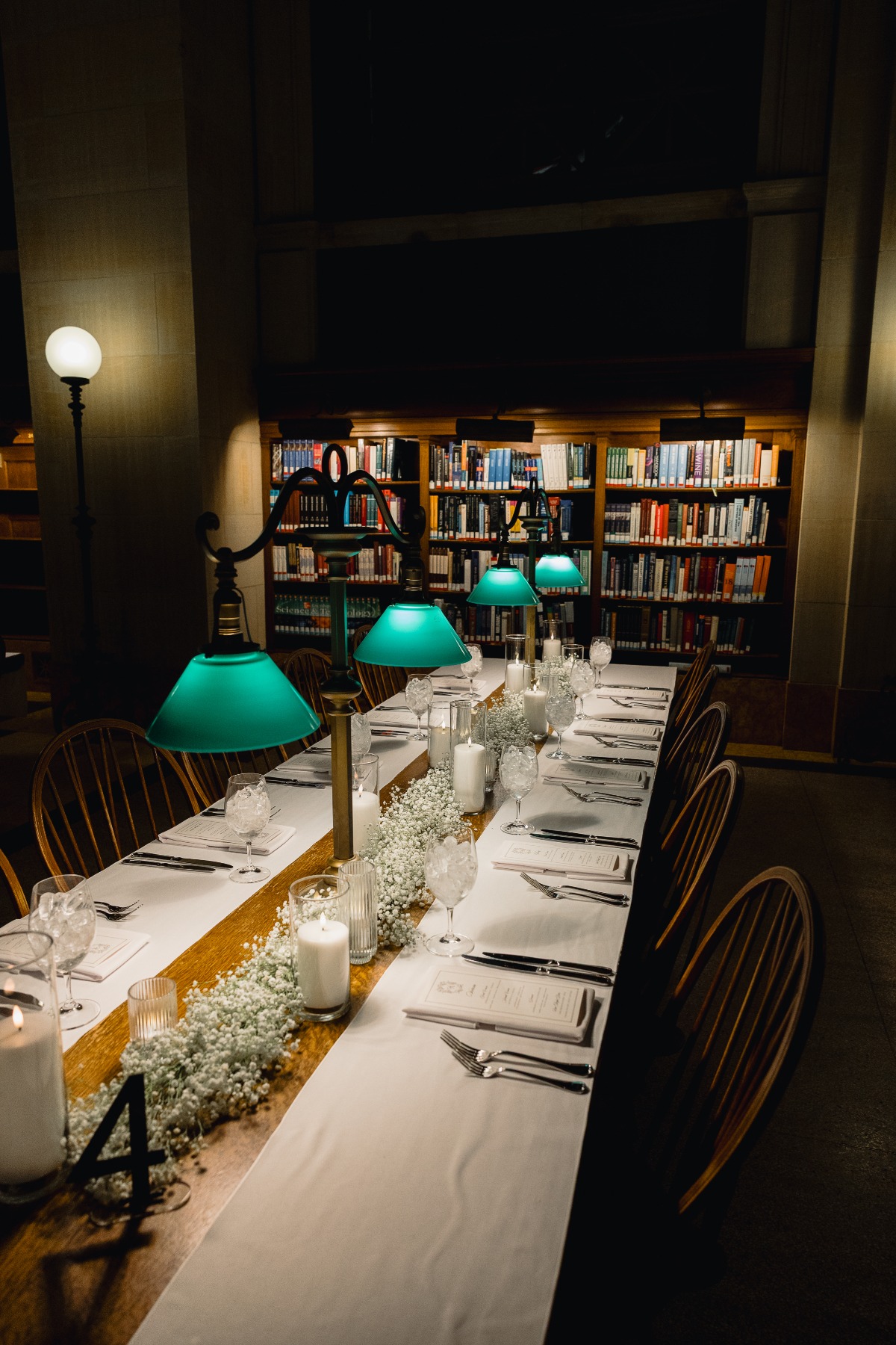 library wedding reception