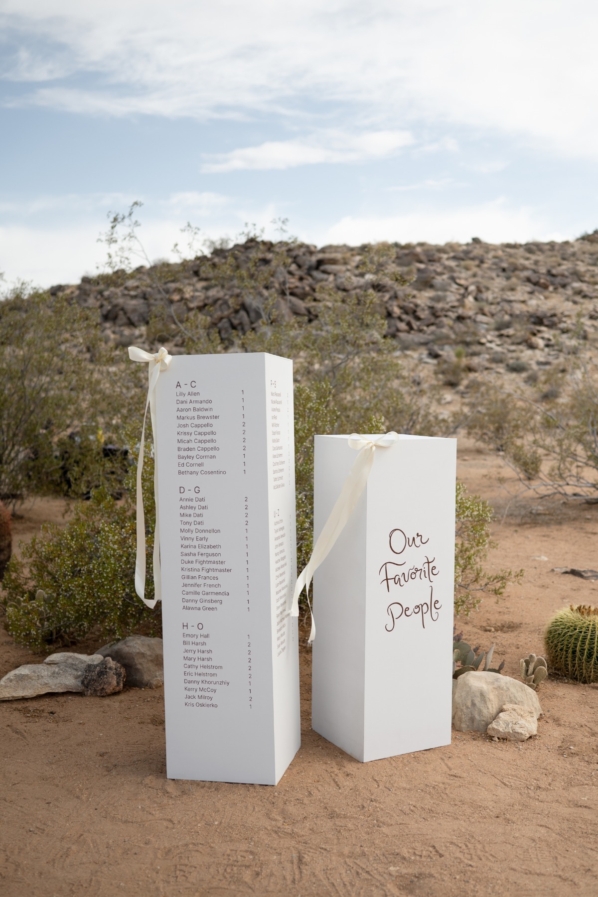 modern column escort wall for wedding