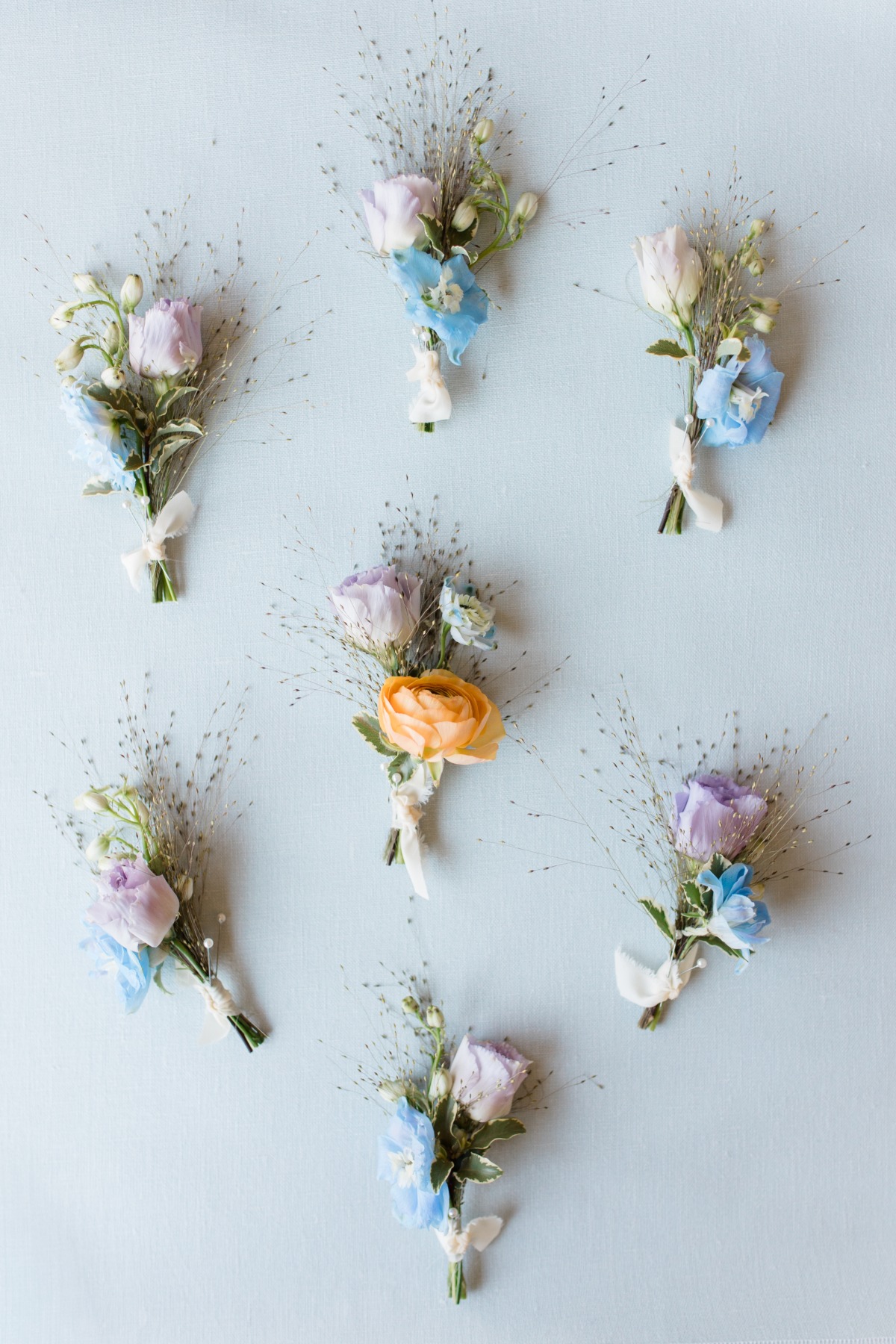 pastel boutonnieres
