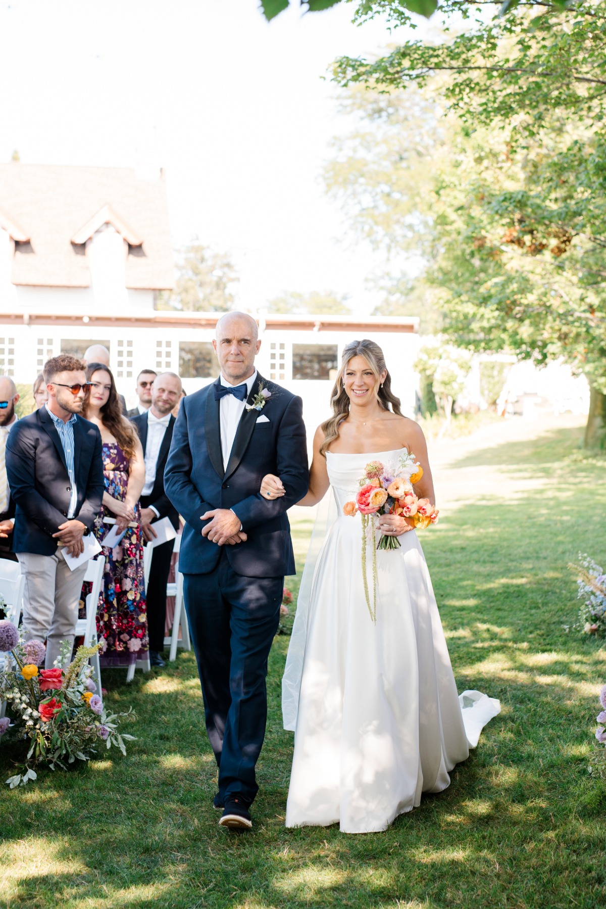 father of the bride in blue tuxedo