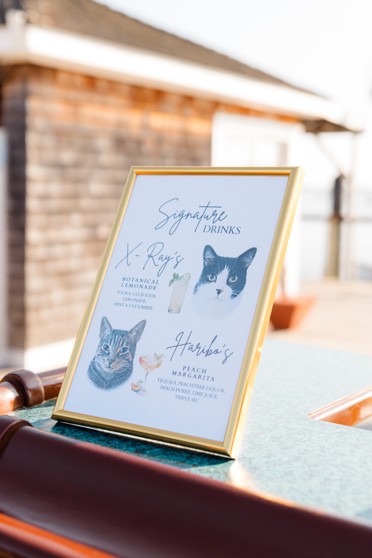 cat drink sign for wedding