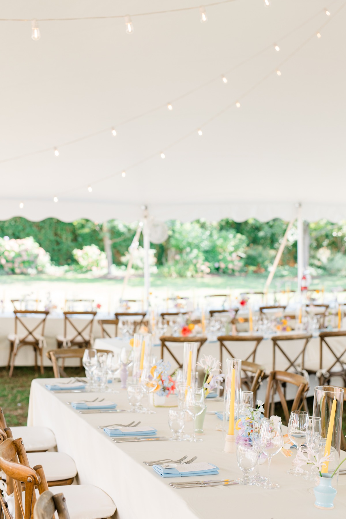 pastel tented wedding reception