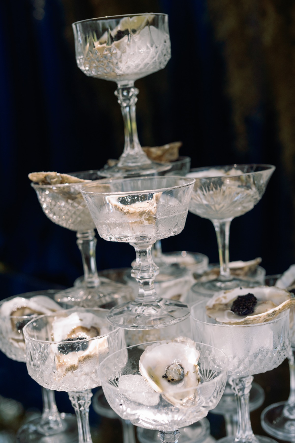 oyster tower at wedding