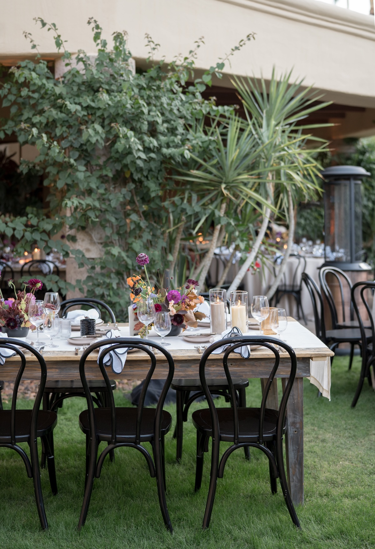 Palm Springs fall wedding reception 