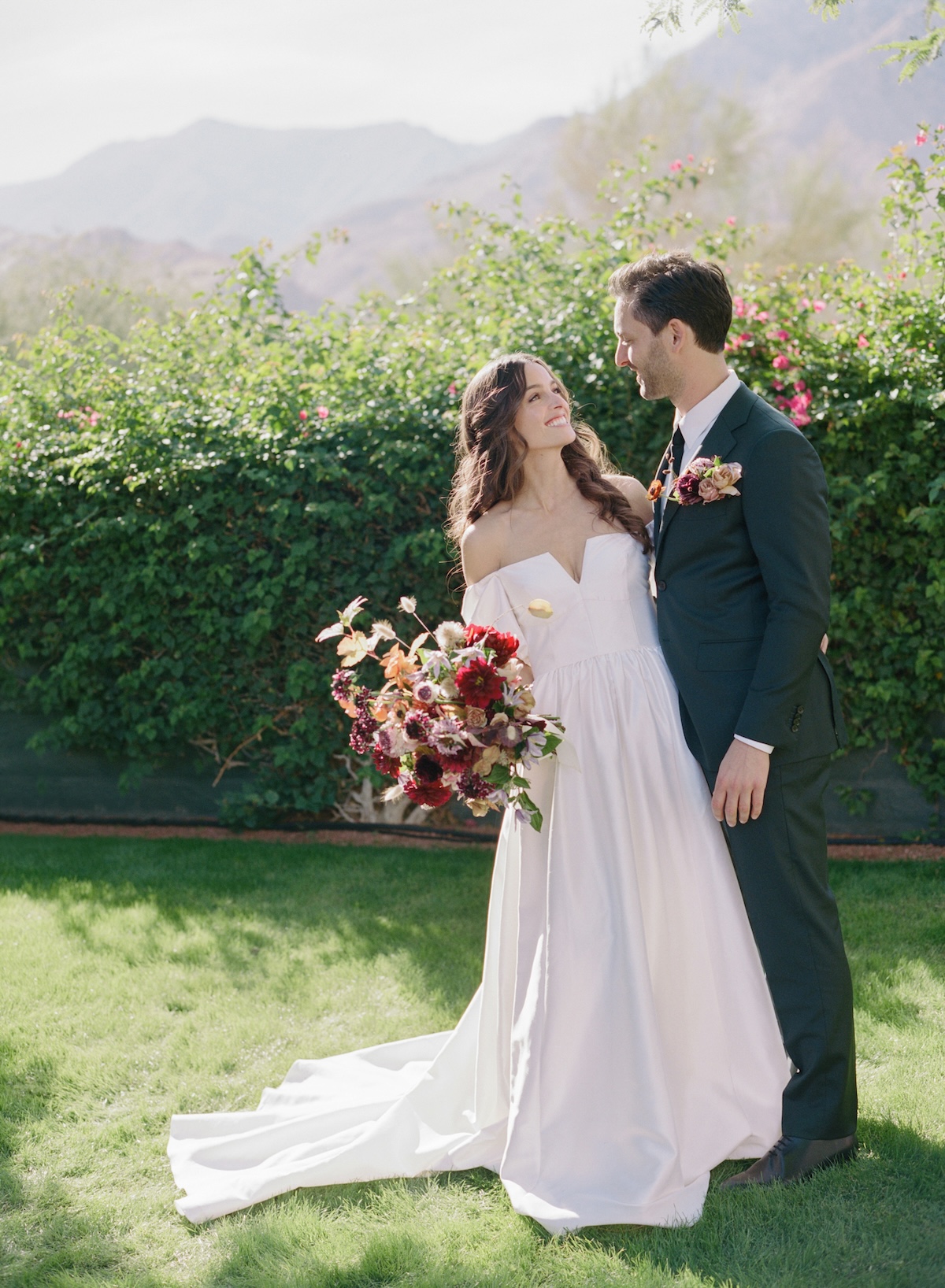 dark gray wedding suit