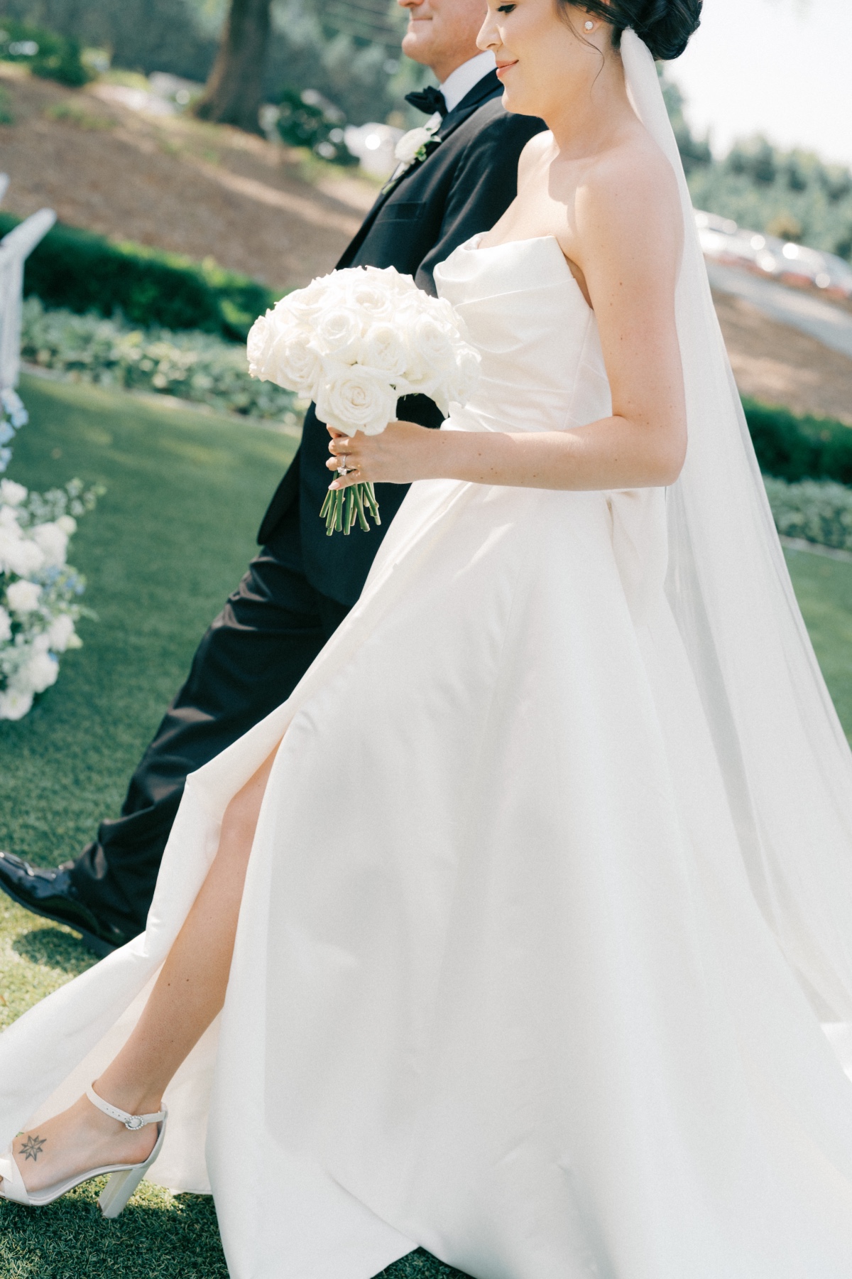 minimalist a line wedding gown