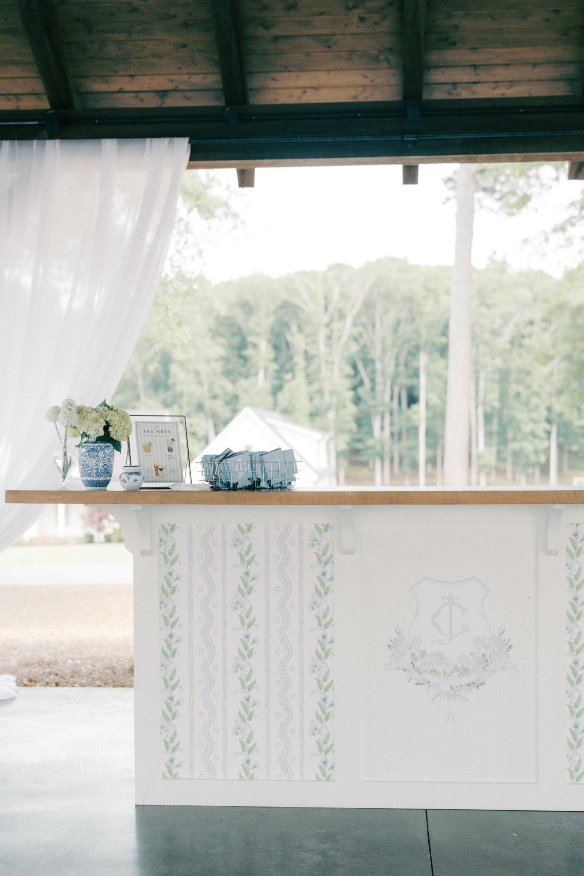 custom painted bar for wedding