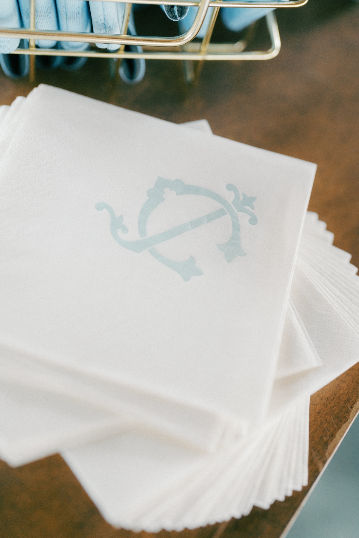 monogrammed wedding cocktail napkins
