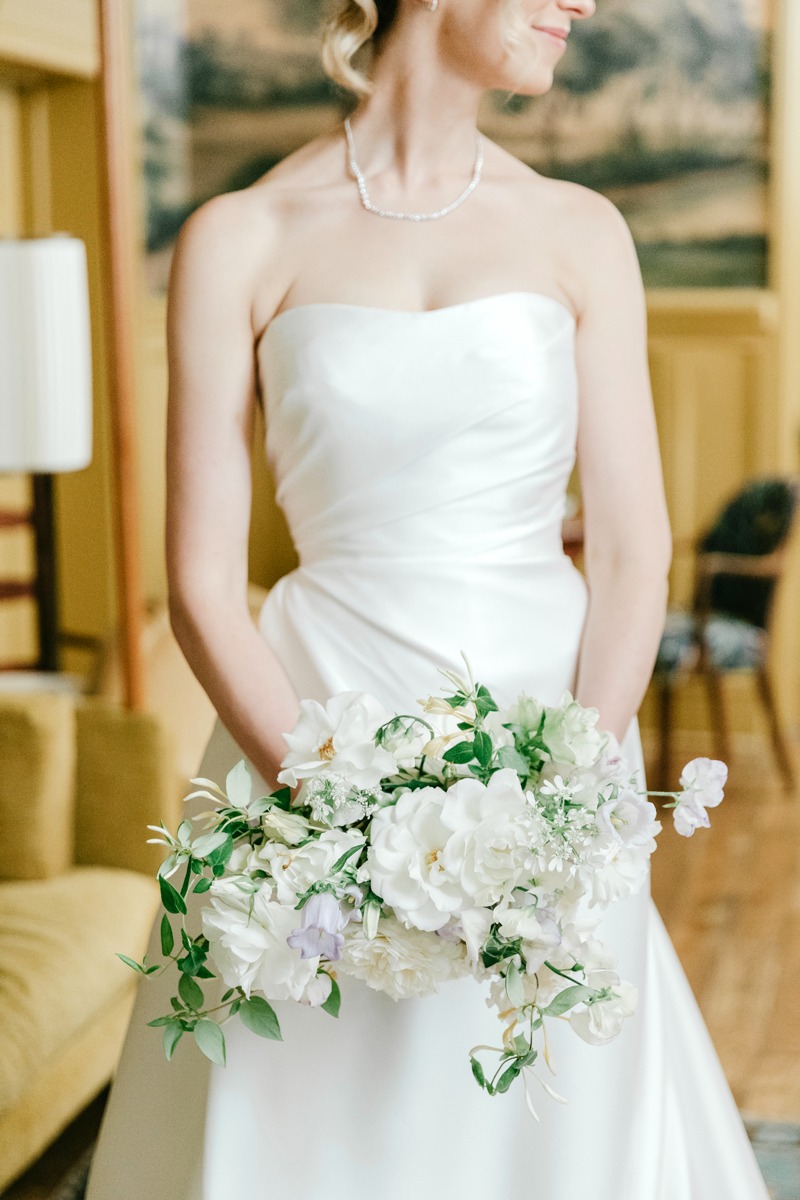 minimalist strapless wedding dress