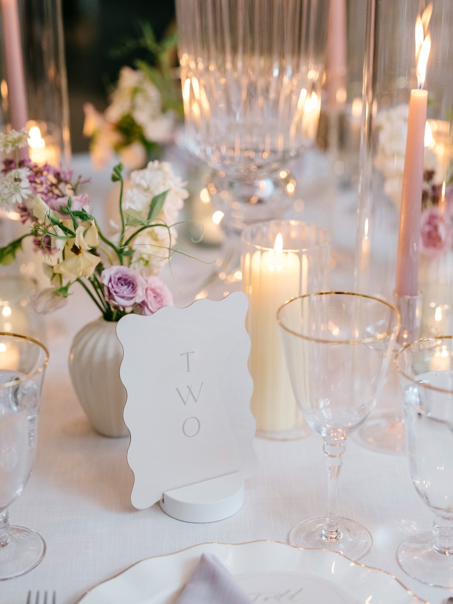 wavy modern paper table numbers 