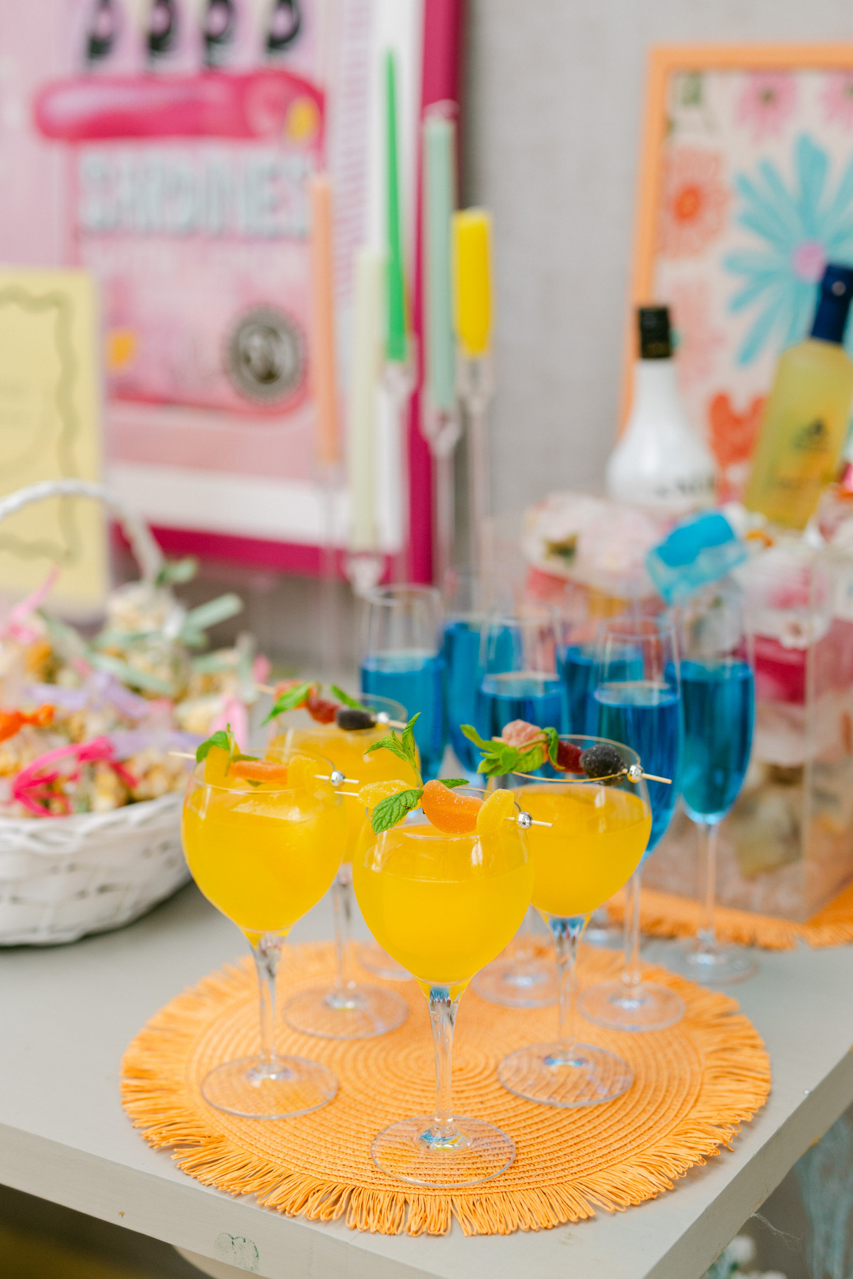 colorful wedding cocktails