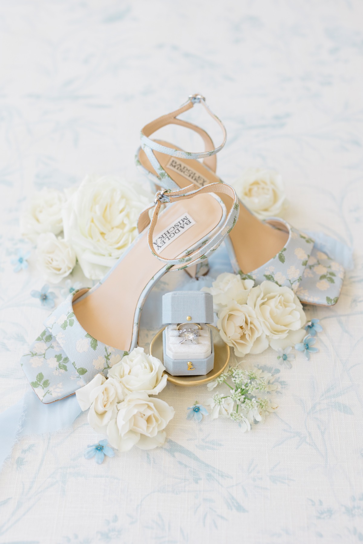 floral print bridal shoes