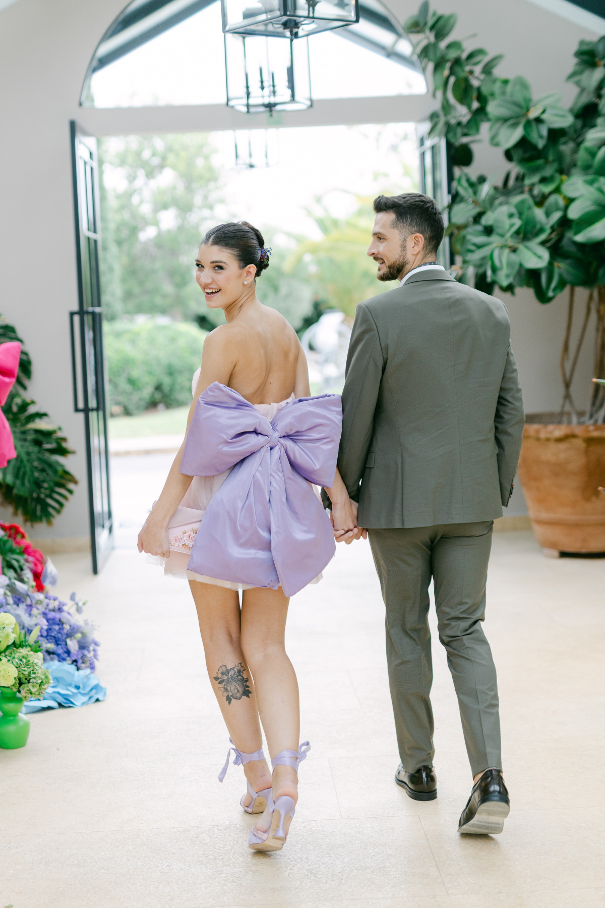 lavender wedding mini dress