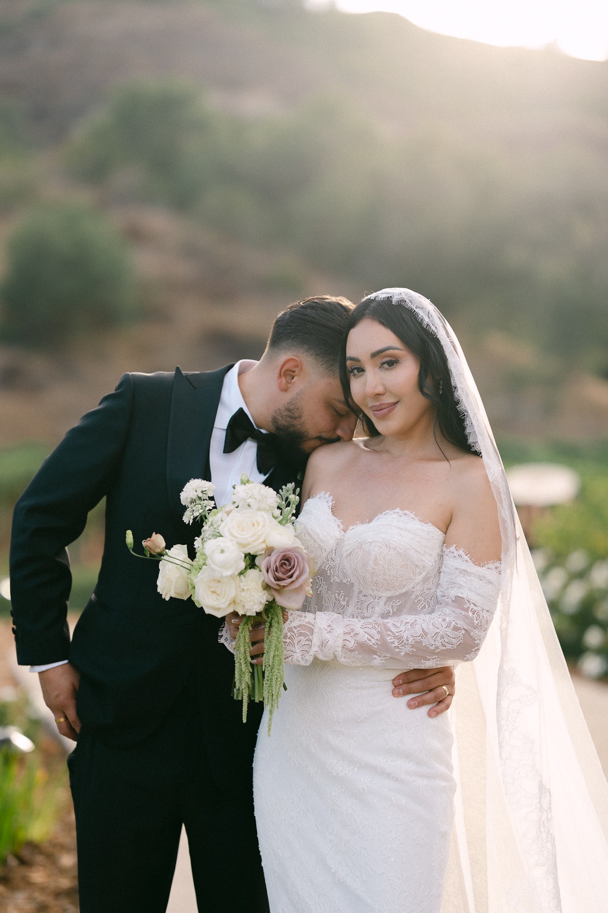 bride in corset wedding gown