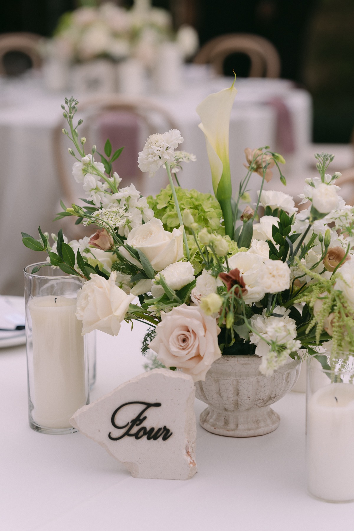 diy stone wedding table numbers
