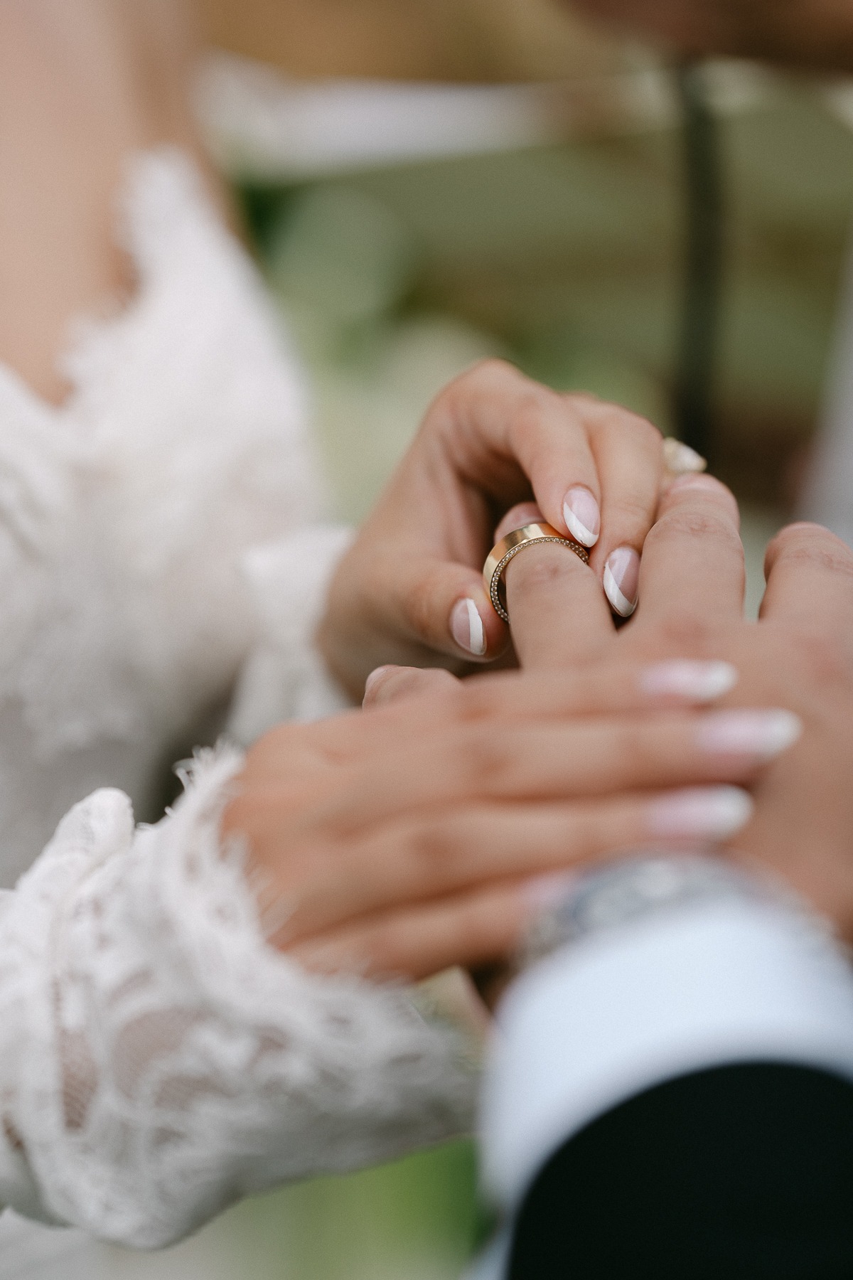 mens gold wedding band with pave diamond rim