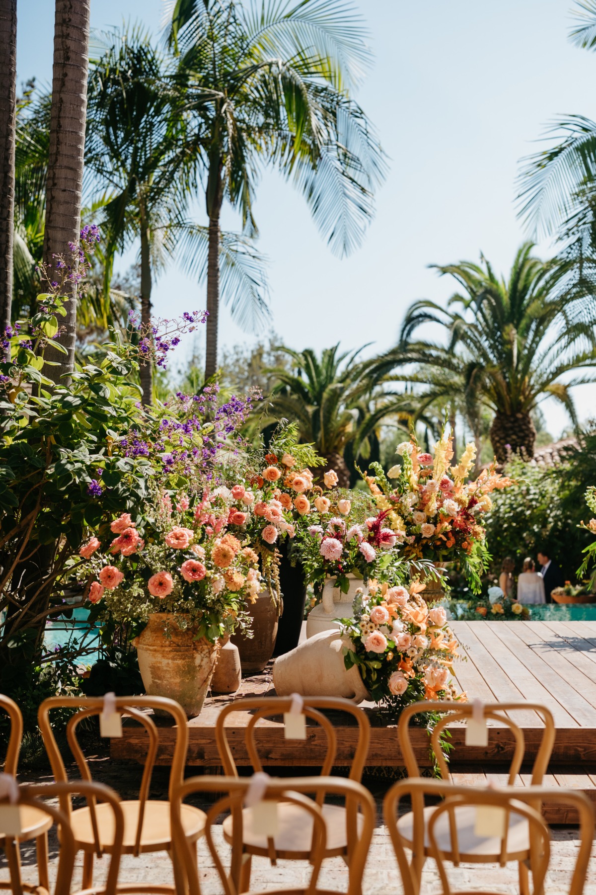 potted wedding flowers