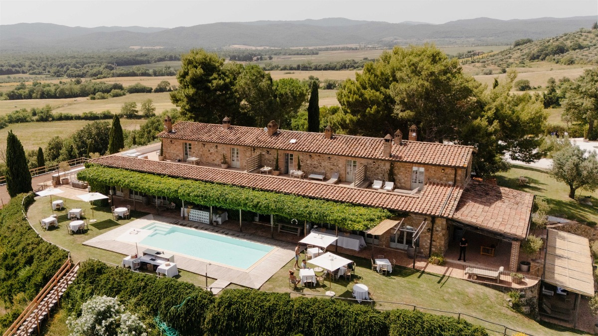 tuscan wedding venue with a pool