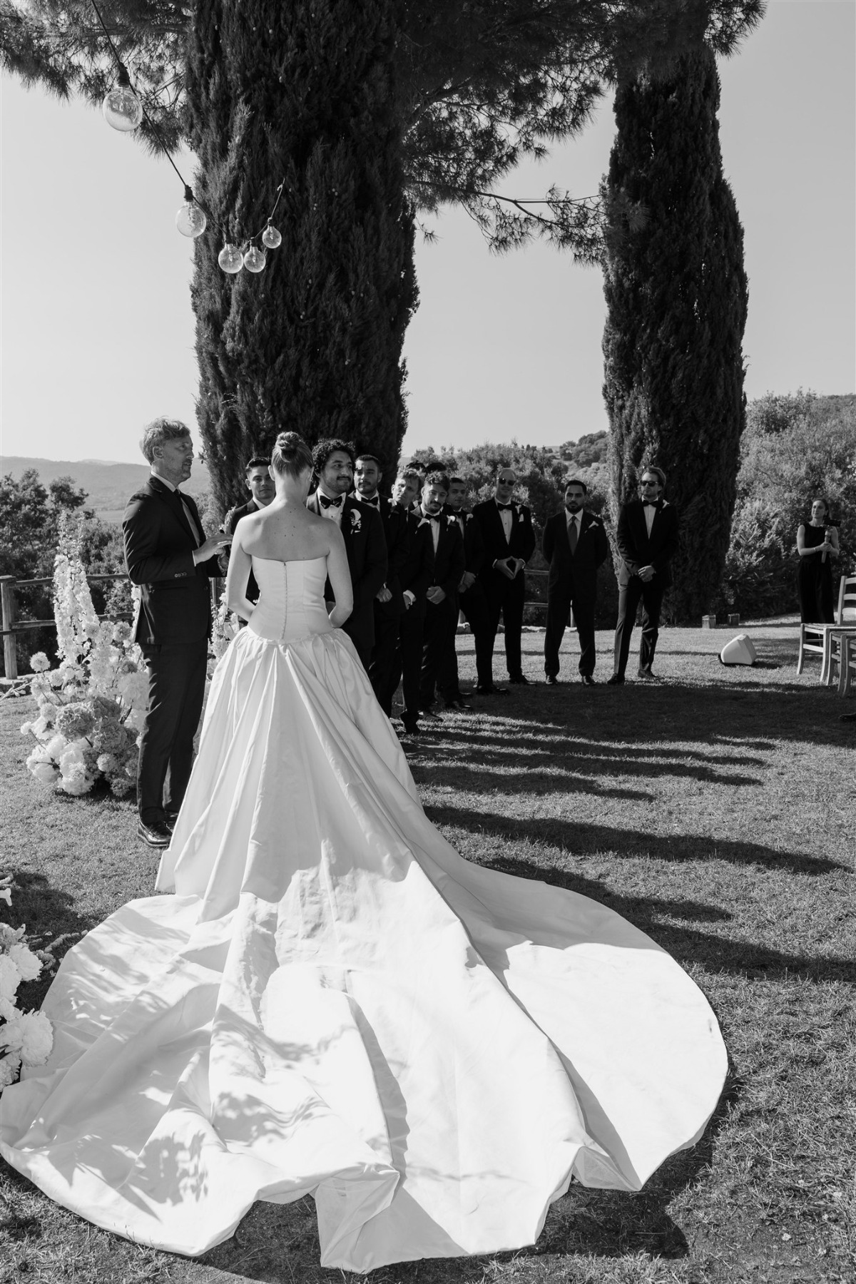 wedding gown with long train
