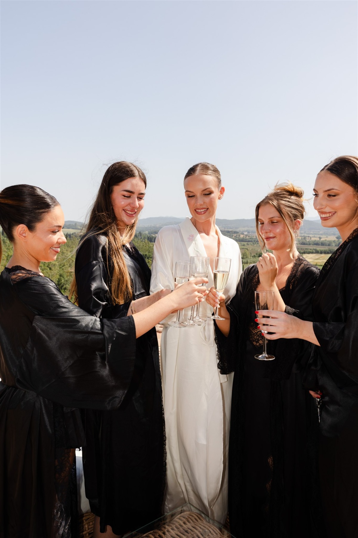 floor length robes for bridesmaids