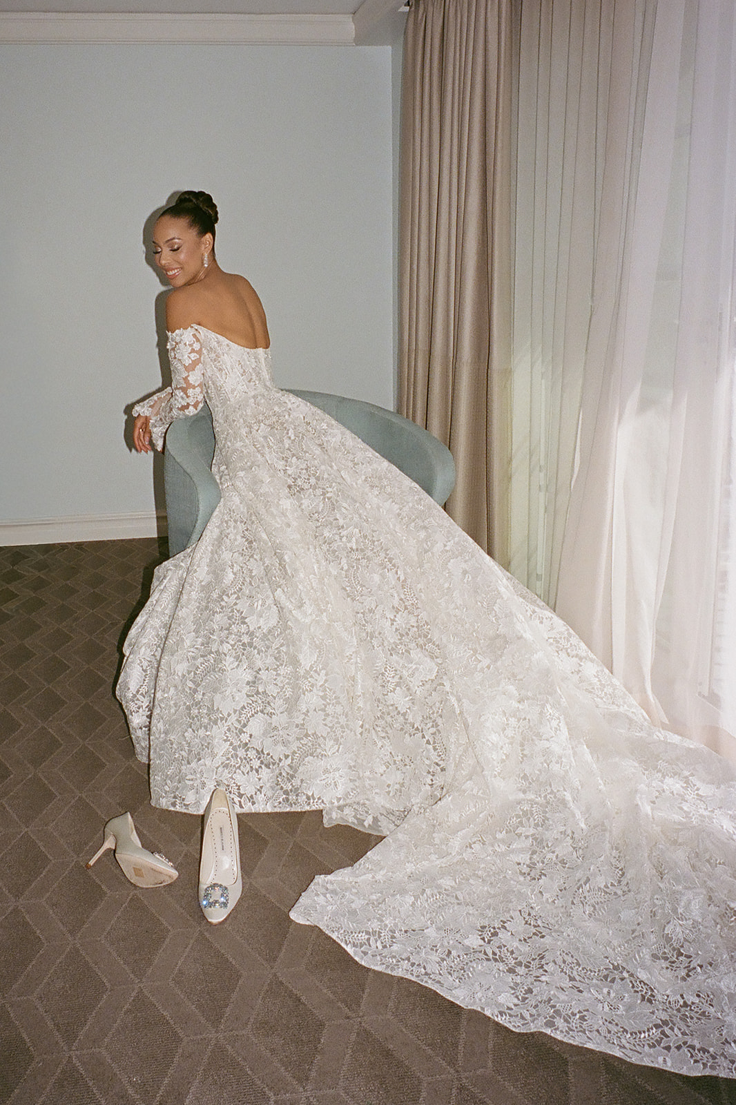 gorgeous lace wedding gown with long sleeves