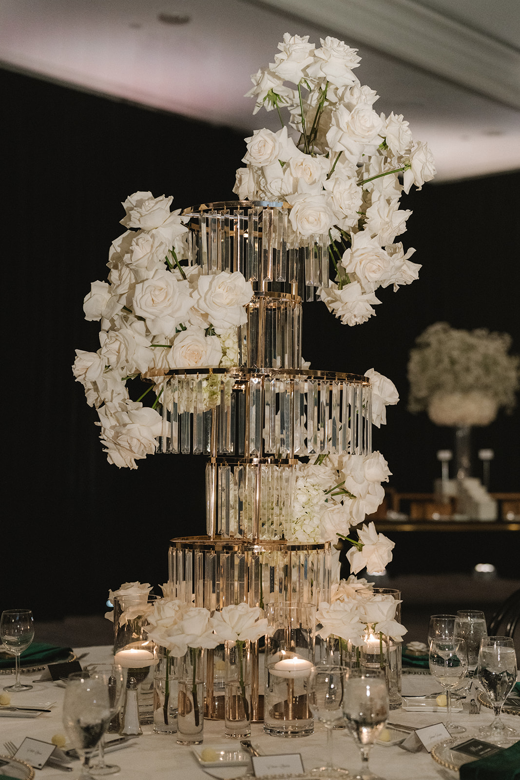 crystal tower for wedding centerpiece