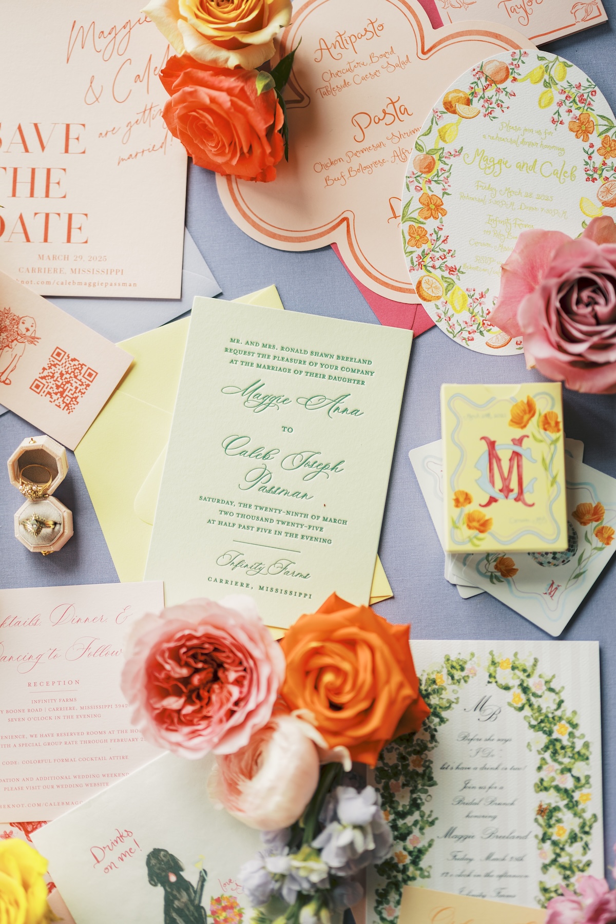 citrus wedding invitations